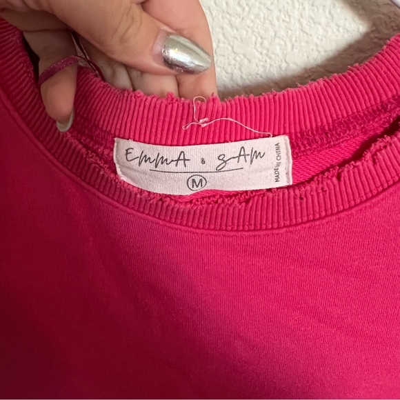 Emma & Sam | Hot Pink Crewneck Sweatshirt - Picture 2 of 4